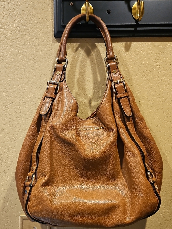 Michael Kors Handbags - Michael Kors Cognac Pebbled Leather Shoulder Hobo